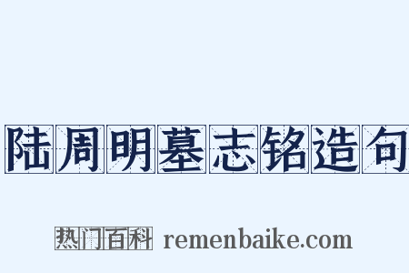 陆周明墓志铭造句是什么意思的图片